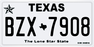 TX license plate BZX7908