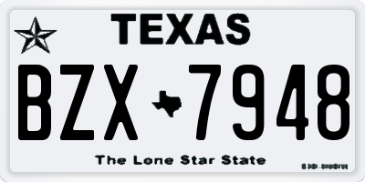 TX license plate BZX7948