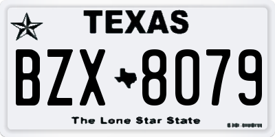 TX license plate BZX8079