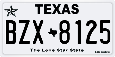 TX license plate BZX8125