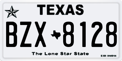 TX license plate BZX8128