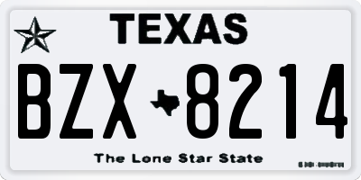TX license plate BZX8214