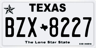 TX license plate BZX8227