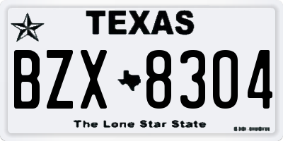 TX license plate BZX8304
