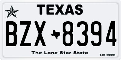 TX license plate BZX8394