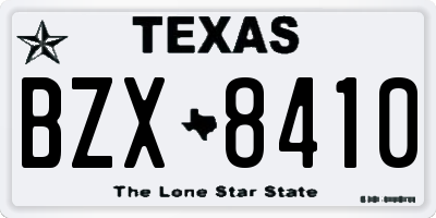 TX license plate BZX8410