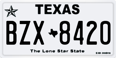TX license plate BZX8420
