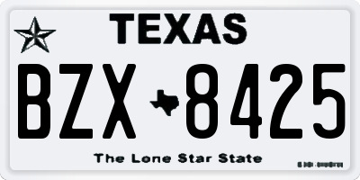 TX license plate BZX8425