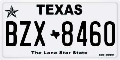 TX license plate BZX8460