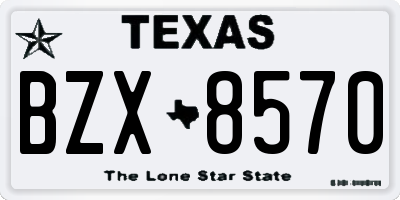 TX license plate BZX8570