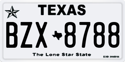 TX license plate BZX8788