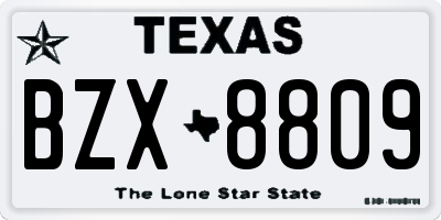 TX license plate BZX8809