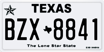 TX license plate BZX8841