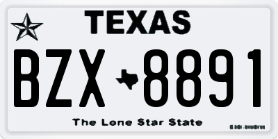 TX license plate BZX8891