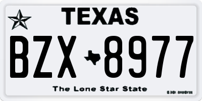 TX license plate BZX8977