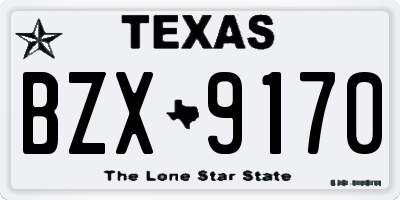 TX license plate BZX9170