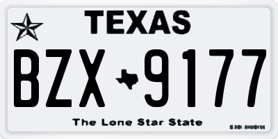 TX license plate BZX9177