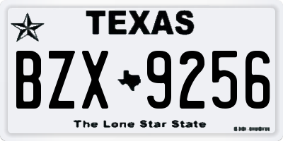 TX license plate BZX9256