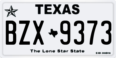 TX license plate BZX9373