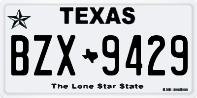 TX license plate BZX9429