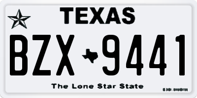 TX license plate BZX9441