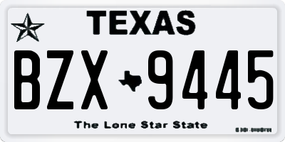 TX license plate BZX9445