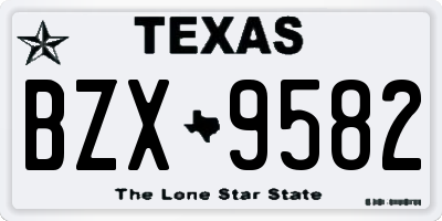 TX license plate BZX9582