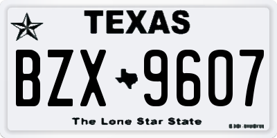 TX license plate BZX9607