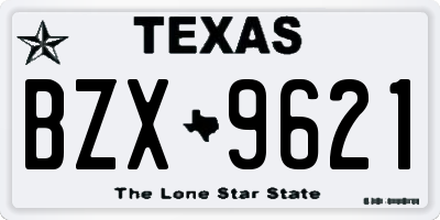 TX license plate BZX9621