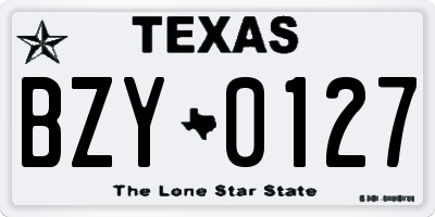 TX license plate BZY0127