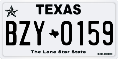 TX license plate BZY0159