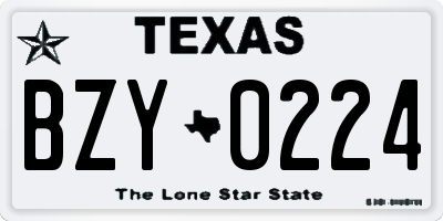 TX license plate BZY0224