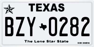 TX license plate BZY0282
