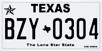 TX license plate BZY0304