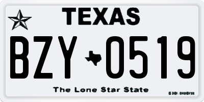 TX license plate BZY0519