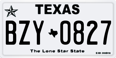 TX license plate BZY0827