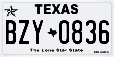 TX license plate BZY0836