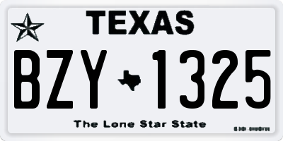 TX license plate BZY1325