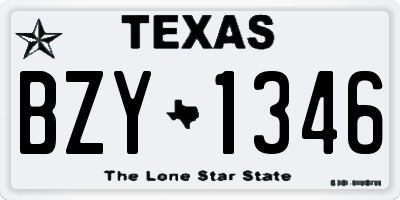 TX license plate BZY1346