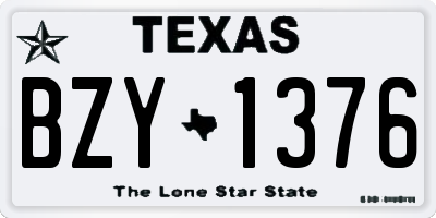 TX license plate BZY1376