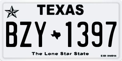 TX license plate BZY1397