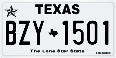 TX license plate BZY1501