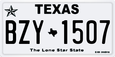 TX license plate BZY1507