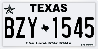 TX license plate BZY1545