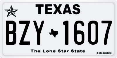 TX license plate BZY1607