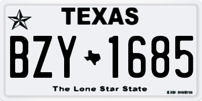 TX license plate BZY1685