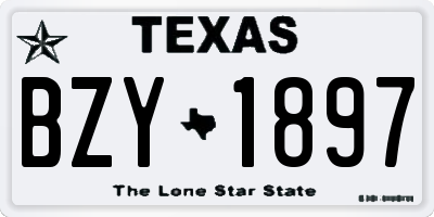 TX license plate BZY1897