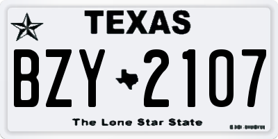 TX license plate BZY2107