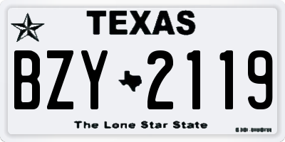 TX license plate BZY2119
