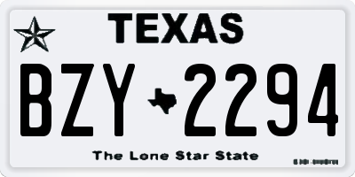 TX license plate BZY2294